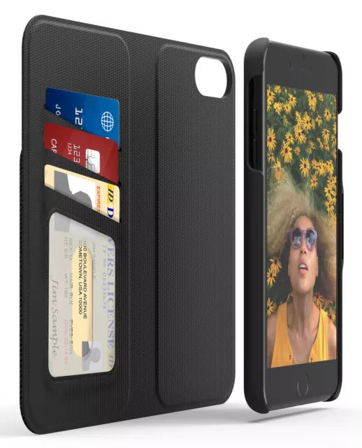 PureGear Schwarz Expressfolio Etui Magnetische Hülle für IPHONE 7 Plus, 8 Plus