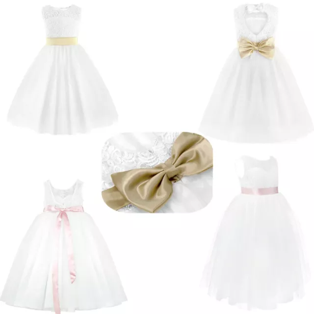 Kids Communion Party Prom Princess Pageant Bridesmaid Wedding Flower Girl Dress