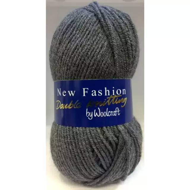 Woolcraft Neu Modisch Doppel Stricken Acryl Garn/Wolle 100g - 1003 Dunkelgrau