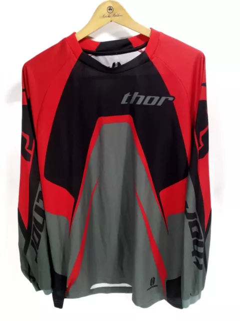 Thor Phase Mx Motocross Jersey Red Black Men's Large Dirtbike ATV UTV