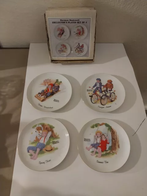 Gorham Norman Rockwell Four Seasons Series Plate Set of 4