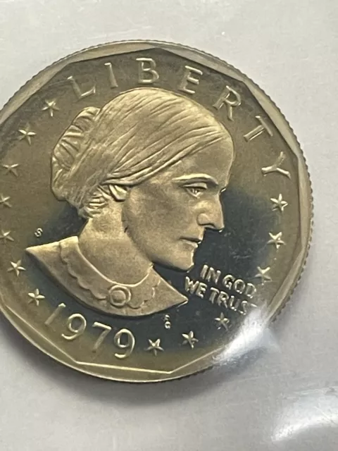 1979-S Type 2 Cameo Proof Susan B. Anthony dollar Type 2 Clear "S"