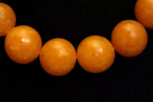 62g natural Baltic amber necklace egg yolk beads butterscotch (Vintage antique) 3