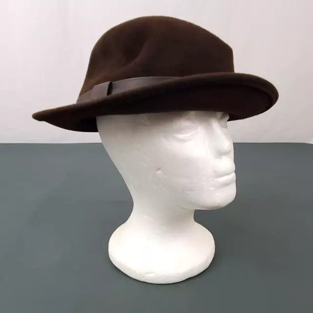 Makins Hats Men’s Brown Felt Fedora Hat Size Large Made in USA Vintage