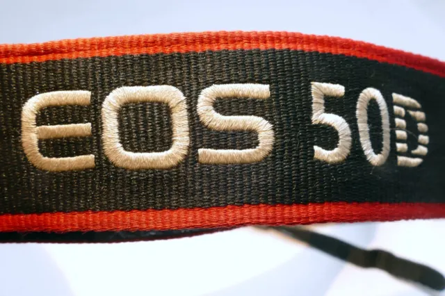 Canon EOS 50D Digital Camera Neck Shoulder Strap Black-Red - Genuine OEM