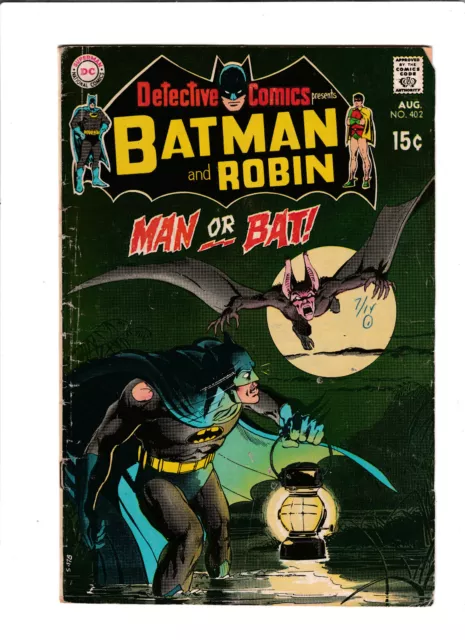 Detective Comics # 402 c, 4.5 FN-, DC, 1970, Key, 2nd Appearance Man Bat