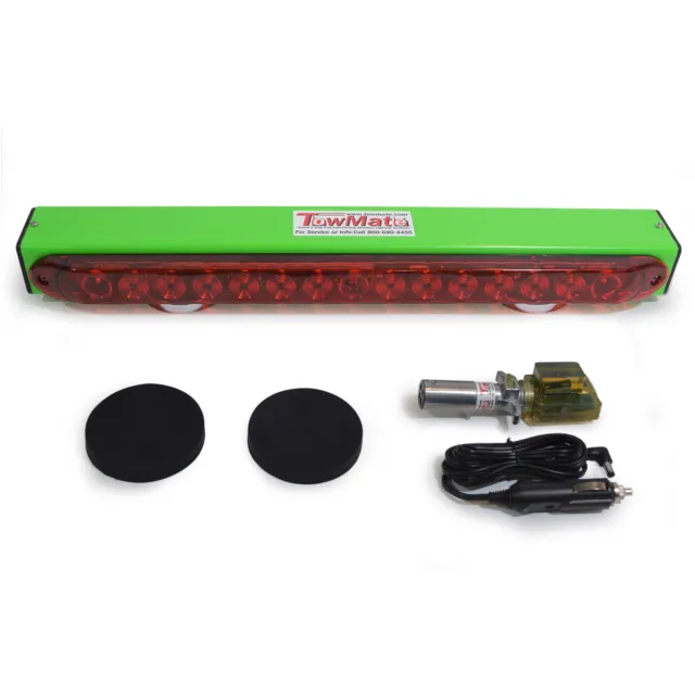 TowMate 22" Wireless LED Tow Light Bar - Lime Green | 4 Pin Round Transmitter