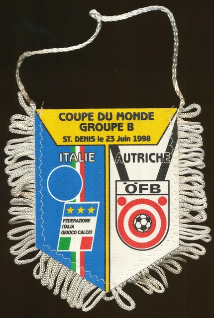 Fanion De Foot Yougoslavie Vs Iran - Groupe F - Coupe Du Monde France 1998 - 10x9 Cm