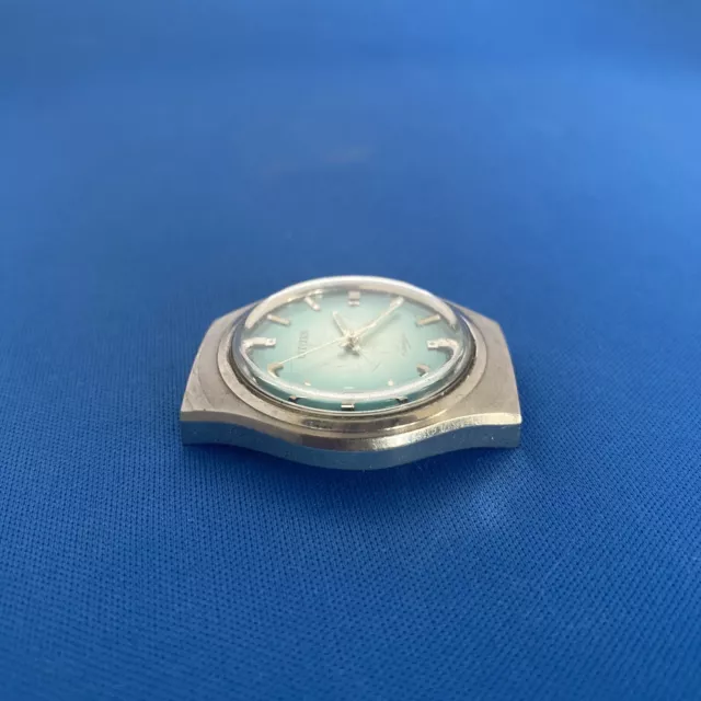 Vintage Citizen 21 Jewels Handaufzug Herren Uhr hellblau silber 63-4859 2