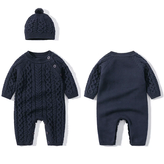 Newborn Boys Girls Romper Infant Baby Knitted Sweater Bodysuit Casual Jumpsuit