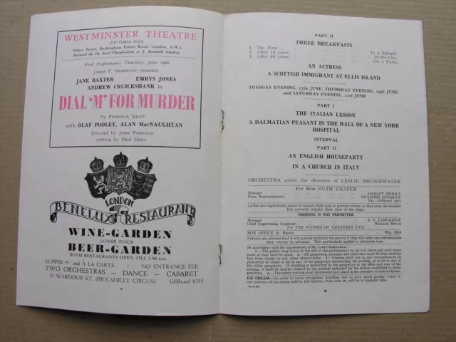 1952 RUTH DRAPER Criterion Theatre Leslie Bridgewater June 21st Programme 3