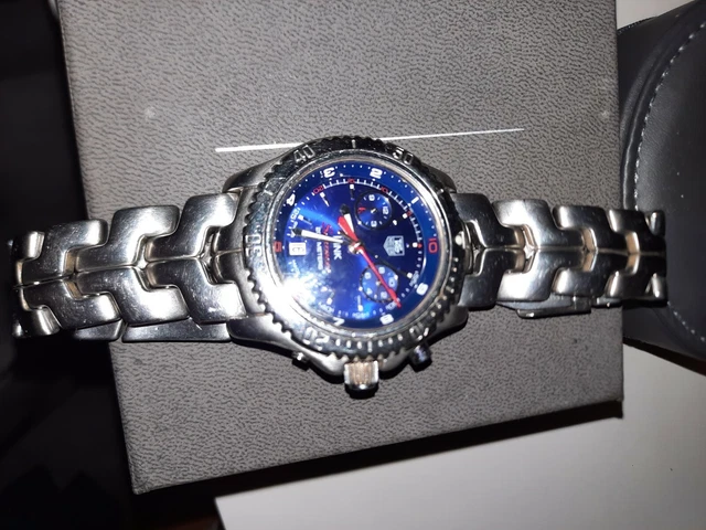 TAG HEUER CT1115 Chronograph Link Searacer Quartz Mens Watch Auth