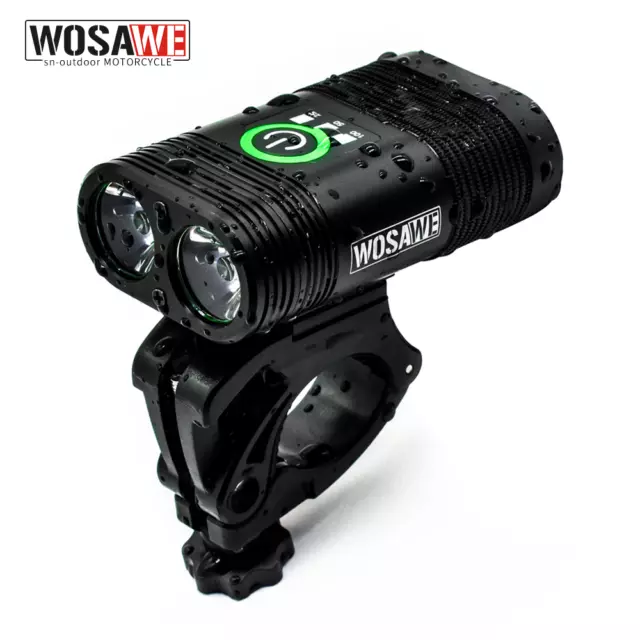 WOSAWE 2400LM Bicycle Headlight USB Rechargeable LED Bike Front Waterproof Light