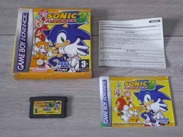 Sonic 3 Advance - Nintendo Gameboy Advance Game GBA Game Boy Boxed & Instruction