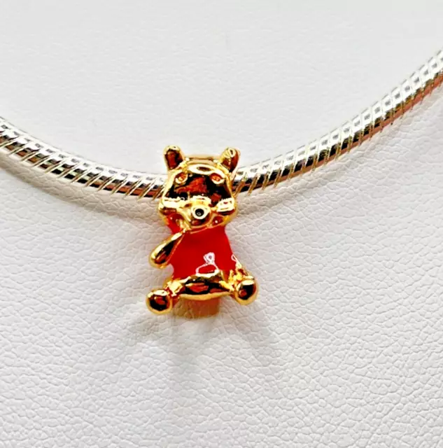 New Authentic Winnie The Pooh Bear Charm .925 Sterling Silver