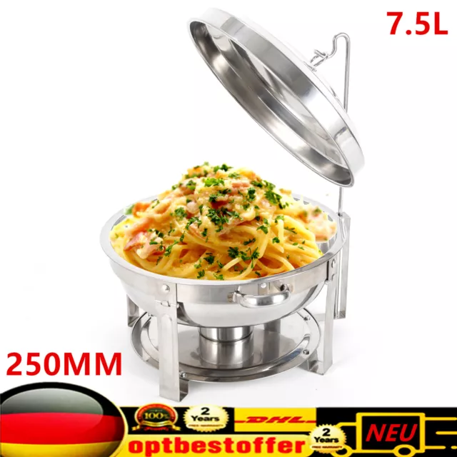 Warmhaltebehälter Buffet Chafing Dish Rund Edelstahl Speisenwärmer Suppentopf