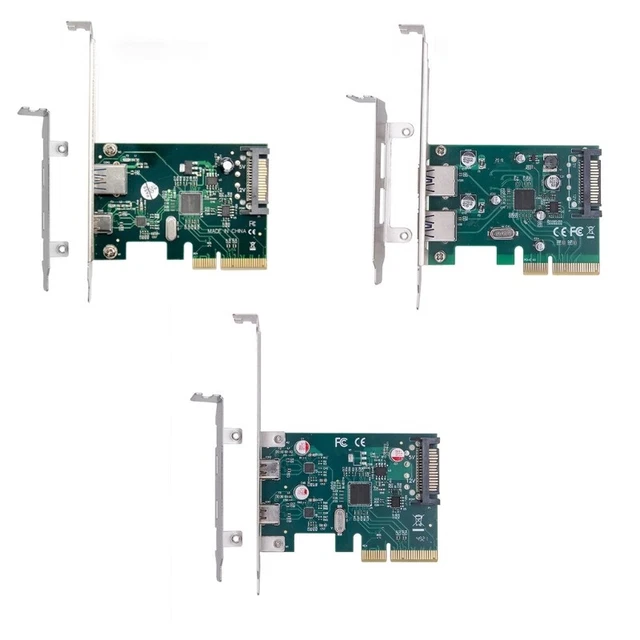 PCI-E 4x to USB3.1 Adapter Expansion Card C-C/A-C/ A-A