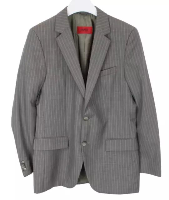 HUGO BOSS Red Label Aamon/Hago Blazer Men's US 38R Wool Pinstriped Grey