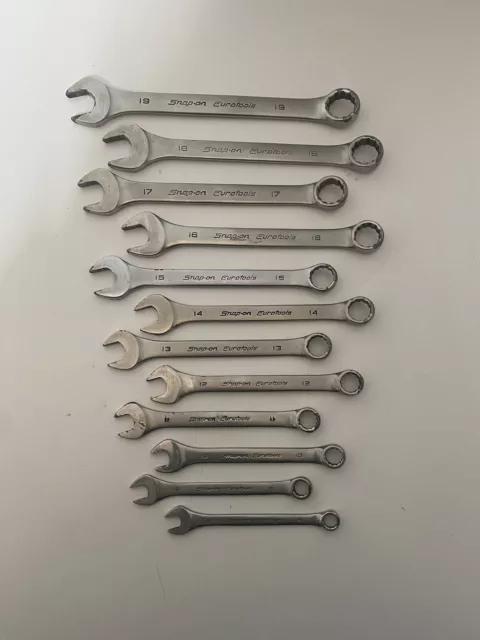 Snap On Eurotools Combination Spanner Set 8mm To 19mm 12pc Set Used