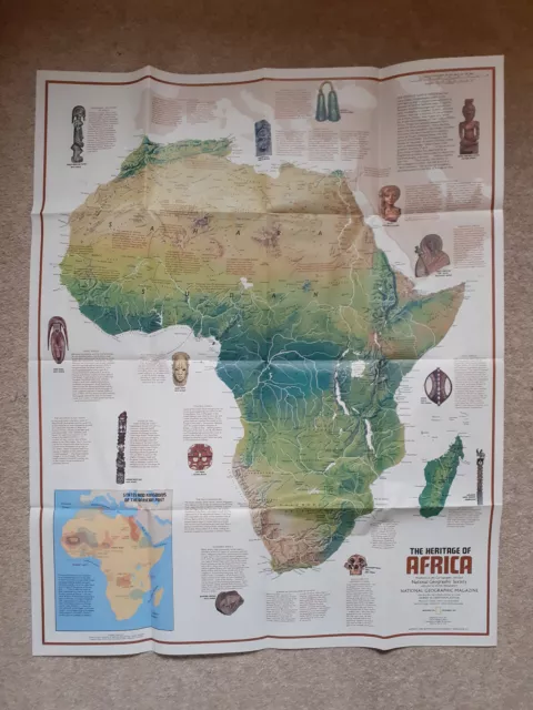 National Geographic Society Map; The Peoples of Africa; Dec 1971; One owner; VGC 3