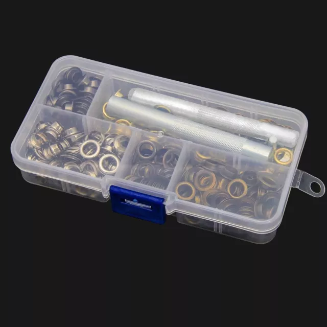 1/4 Inch Grommet Kit 200 Sets Grommets Eyelets 6mm Sewing Eyelets Gold Silver