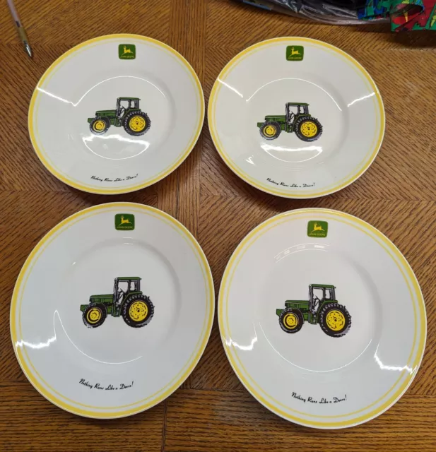 John Deere Gibson Soup Bowls (4) 9” Nothing Runs Like A Deere Licensed By J.D.