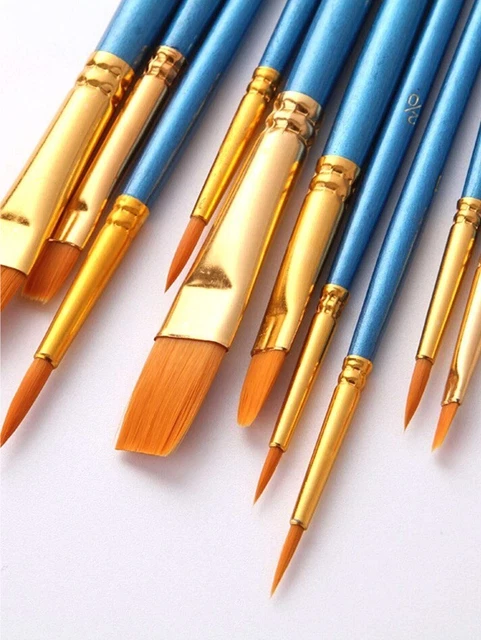 Set 10 Pennelli Per Pittura Acqua Olio Acrilico Di Alta Qualita' 2
