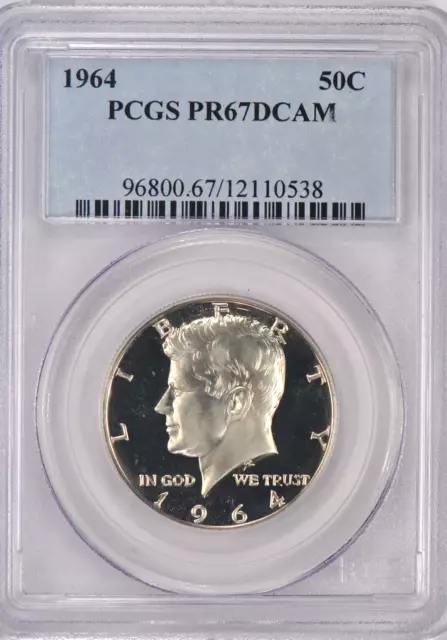 1964 Kennedy Half Dollar Proof PCGS PR67DCAM PF 67 UTLRA CAMEO Frosty Coin 50C