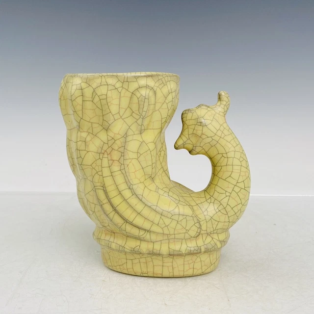 5.2" China antique Song dynasty Lacquer seal Ge Kiln Porcelain Phoenix Cup