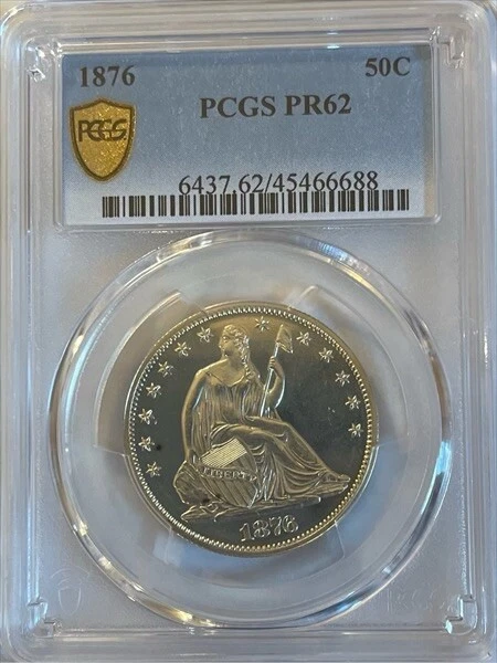 1876 Seated Liberty Half Dollar Proof Certified PCGS PR62 PQ Coin!