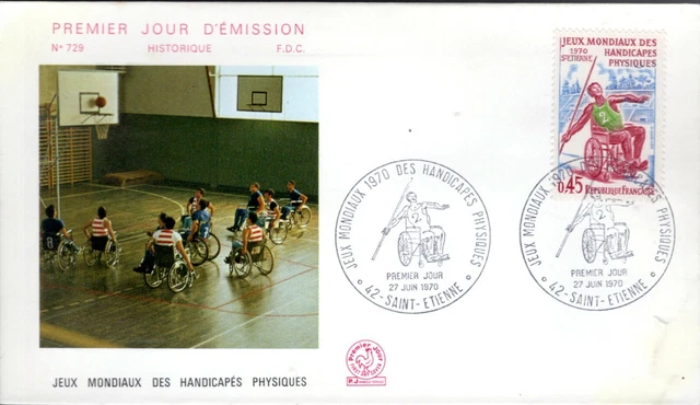 France Sports FDC Envelope - 1970 - Jeux Mondiaux Des Handicapes