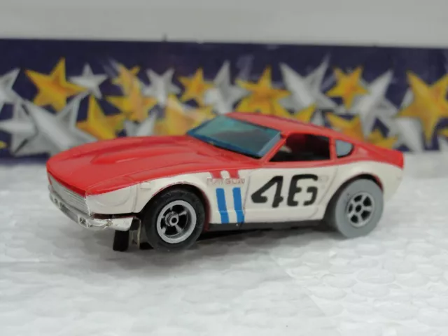 Vintage Aurore AFX Bre-Datsun 240Z Blanc/Rouge #46 Fente Ho Voiture