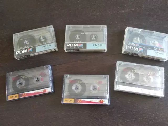 STOCK 6 x MUSICASSETTE 46 MINUTI PDM FE TDK D NON VERGINI MC REGISTRABILI USATE