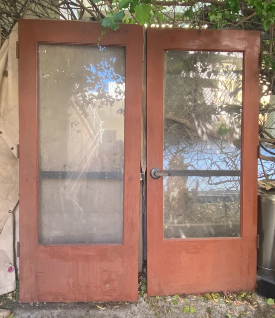 Douglas Fir Wooden Doors with Panic Hardware