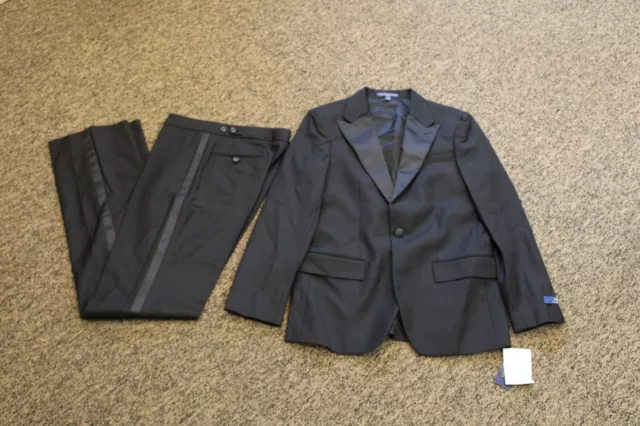 $725 New Polo Ralph Lauren Boys 2-Piece Wool Tuxedo Size 18 Black UNHEMMED