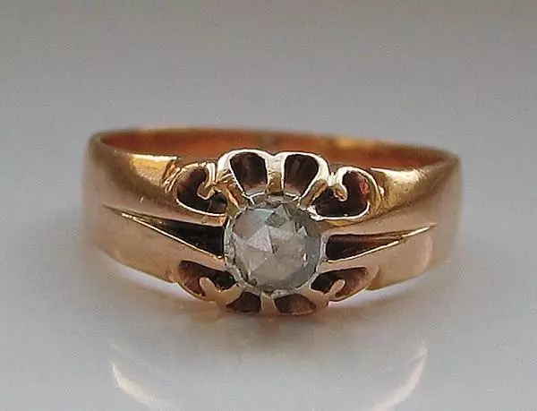 Brillantring Ring mit Diamant Diamond Solitär 0,20 ct aus 14kt 585 Rotgold Gr.51