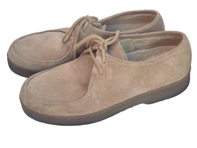 Lands' End Tan Camel Suede Loafers Shoes Flats Women's Size 11M Casual Comfort