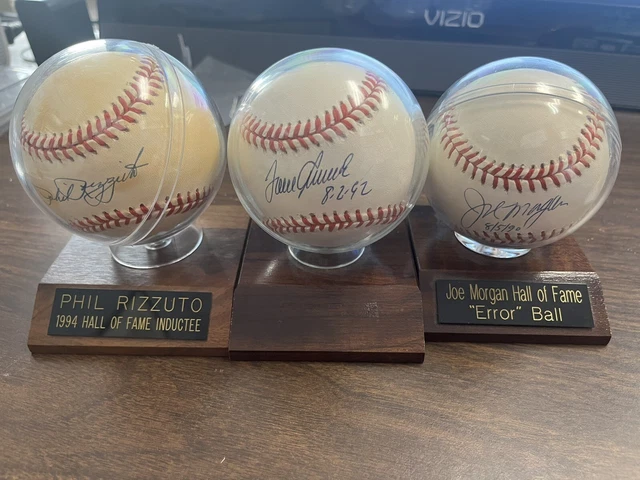 MLB Signed Auto Baseballs Joe Morgan, Tom Seaver & Phil Rizzuto Hall Of Famers