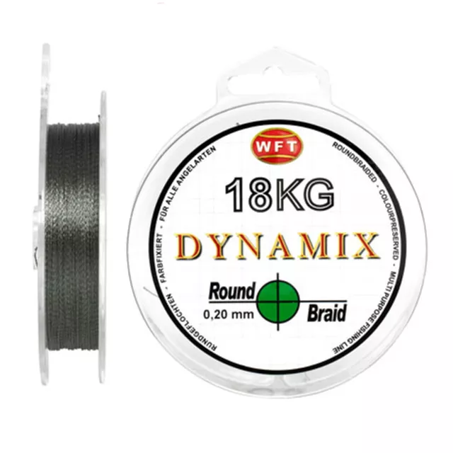 (0,06€/1m) WFT KG Dynamix Round Green 300m 0,10 Geflochtene Angelschnur