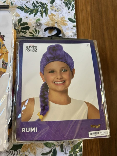 Spirit Costumes Rumi KPOP DEMON HUNTERS Rumi Costume Spirit Halloween Movie Child XL and Wig ...
