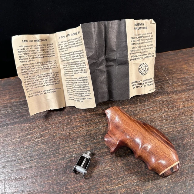 VINTAGE PISTOL GRIP Hogue S&W Wood N Frame Smith & Wesson Revolver 66.