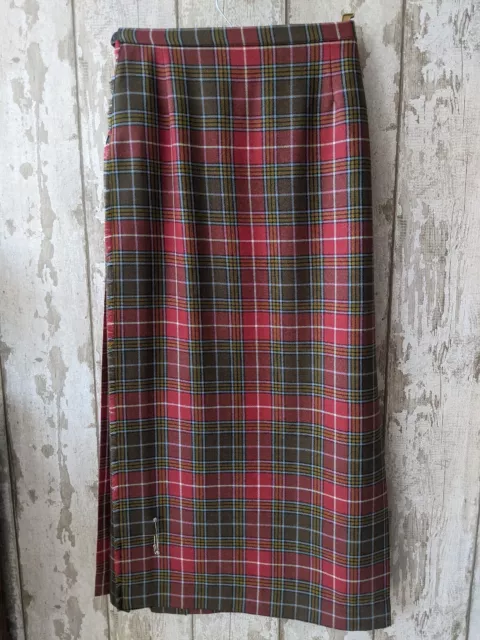 Kilt tartan lungo lana scozzese realizzato da Hector Russell di Inverness vintage NUOVO
