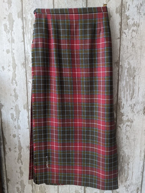 Kilt tartan lungo lana scozzese realizzato da Hector Russell di Inverness vintage NUOVO