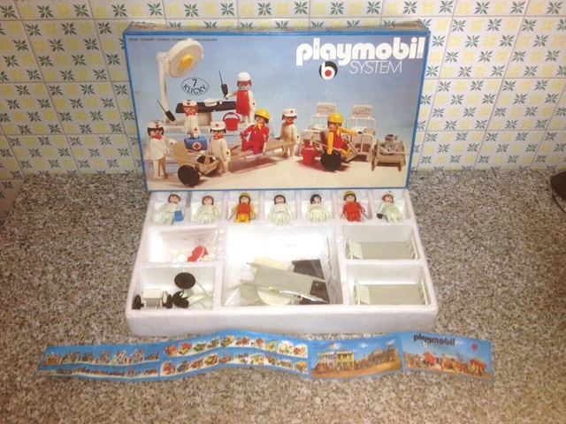 Playmobil 3404 Hôpital 1976 Vintage Geobra - 7 Klickys EXT - Excellent état