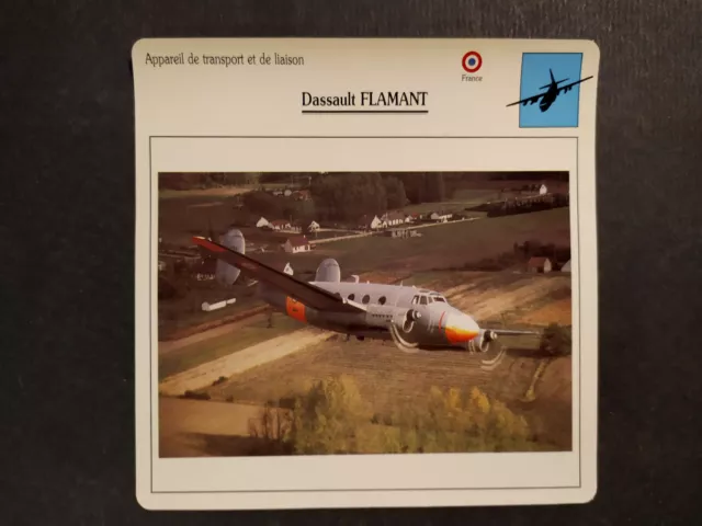 DASSAULT FLAMANT fiche aviation plane lobbycard carte avion