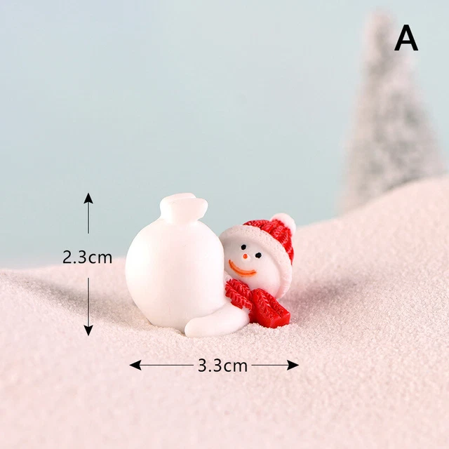 Christmas Snowman Santa Claus Trees gift Figurines Fairy Garden Miniature Cra LN