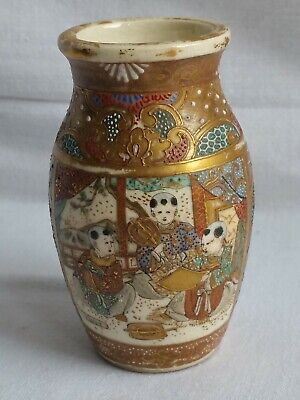 ++ Vase Satsuma miniature période Meiji Japon c.1900 balustre ++
