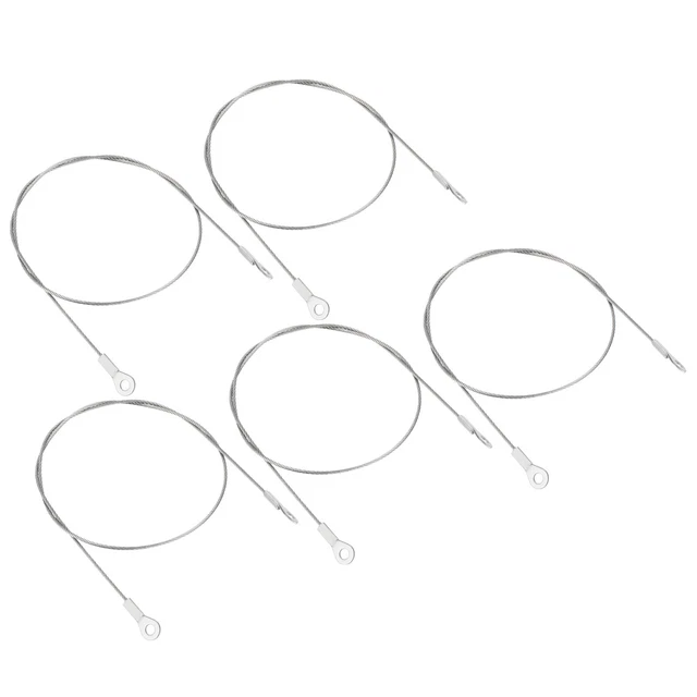 5Pcs 1.5mmx50cm Steel Security Cable 4mm ID Eyelets Ended Safety Wire Rope