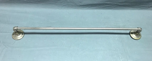 Antique 23" Nickel Brass Towel Bar Rack Old Vintage Kitchen Bathroom 1191-22B