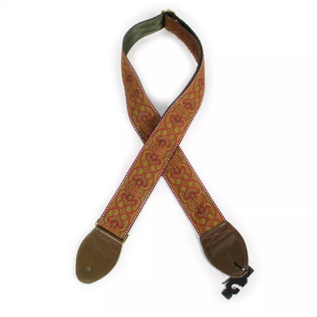 Souldier "Arabesque" Red Pattern 2" Guitar Strap with Olive Ends
